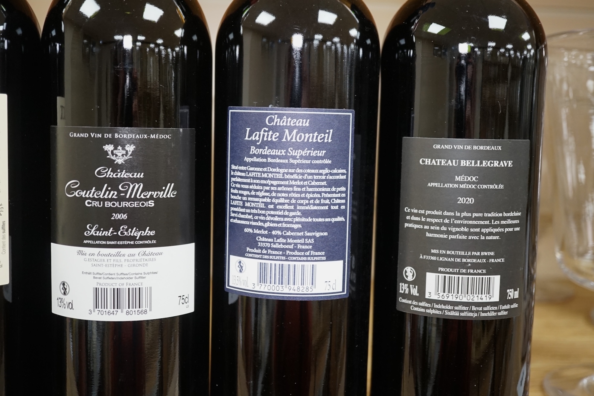 Five bottles of wine to include Chateau Conteha-Merville 2006 and Domaine De Mercey 2005. Condition - fair, storage history unknown